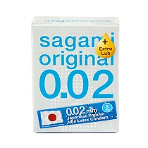 Ультратонкие презервативы с дополнительной смазкой Sagami Original Extra Lube 0.02, L-58 мм, 3 шт