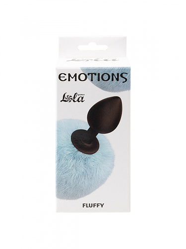 Анальная пробка с хвостиком Lola Toys Emotions Fluffy, голубая
