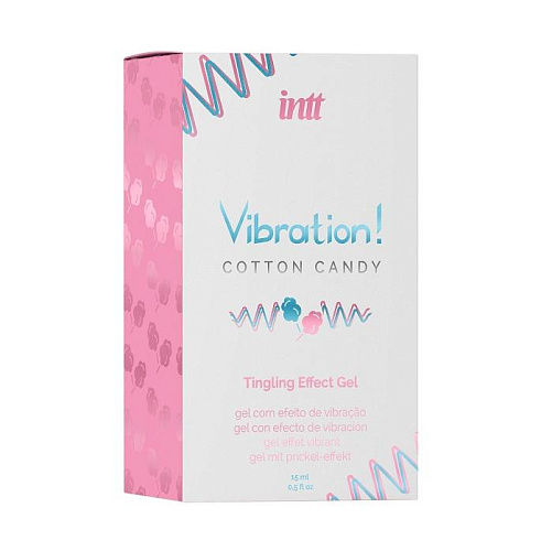 Жидкий вибратор для клитора со вкусом сахарной ваты Intt Vibration! Cotton Candy, 15 мл