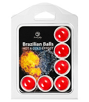 Массажное масло в шариках Secret Play Brazilian Balls с эффектом тепла и прохлады, 6 x 4 г