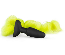 Плаг с лошадиным хвостом Easy Toys Butt Plug With Tail, желтый