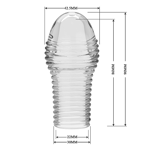 Прозрачная насадка на пенис с рельефом Hoytt