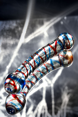 Двусторонний стеклянный дилдо Sexus Glass