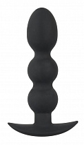 Анальный стимулятор рельефный Black Velvets Heavy Beads, вес 145 г