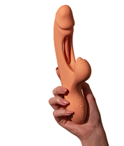 Вибратор-кролик с тройной стимуляцией nejno Shelest, персиковый