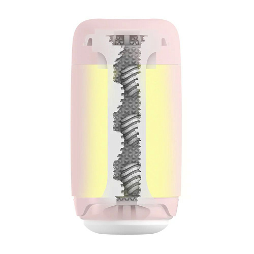 Мастурбатор Tenga Puffy Strawberry Pink, рельеф в виде шариков и выступов