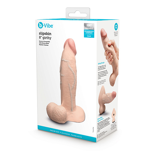 Фаллоимитатор b-Vibe Slipskin Girthy, 20 см