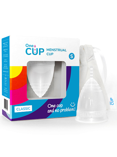 Менструальная чаша OneCUP Classic размер S, белая прозрачная