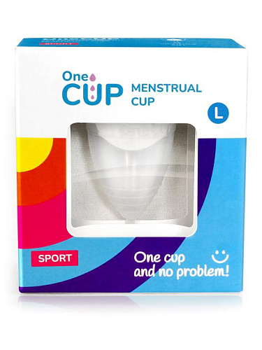 Менструальная чаша OneCUP Sport размер L, белая прозрачная