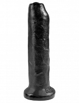 Фаллоимитатор на присоске необрезанный 7 дюймов, черный