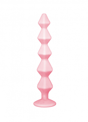 Анальная цепочка с кристаллом Lola Toys Emotions Buddy, розовая