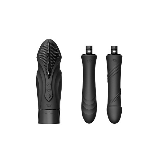 Компактная секс-машина с&nbsp;функцией нагрева, двумя насадками и&nbsp;присоской Zalo SESH, черная