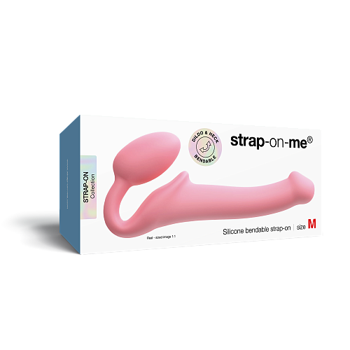 Гибкий страпон Strap-on-me Semi-Realiste BENDABLE ROSE, M