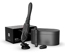 Компактная секс-машина с функцией нагрева, двумя насадками и присоской Zalo SESH, черная