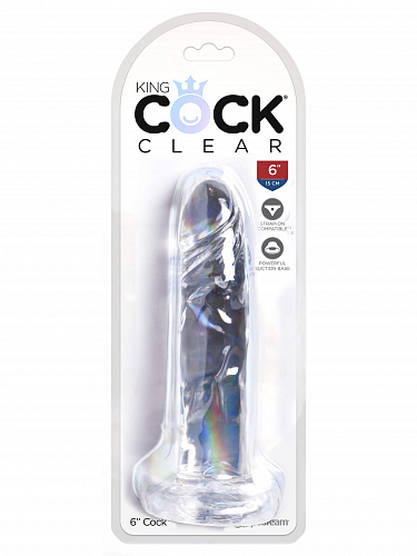 Фаллоимитатор King Cock Clear 6, прозрачный