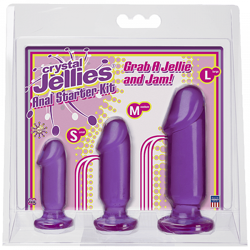 Набор анальных фаллоимитаторов Crystal Jellies Anal Starter Kit, фиолетовый