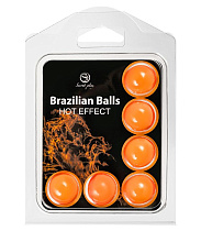 Массажное масло в шариках Secret Play Brazilian Balls с разогревающим эффектом, 6 x 4 г