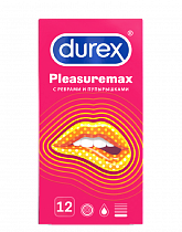 Рельефные презервативы с ребрышками и пупырышками Durex Pleasuremax, 12 шт