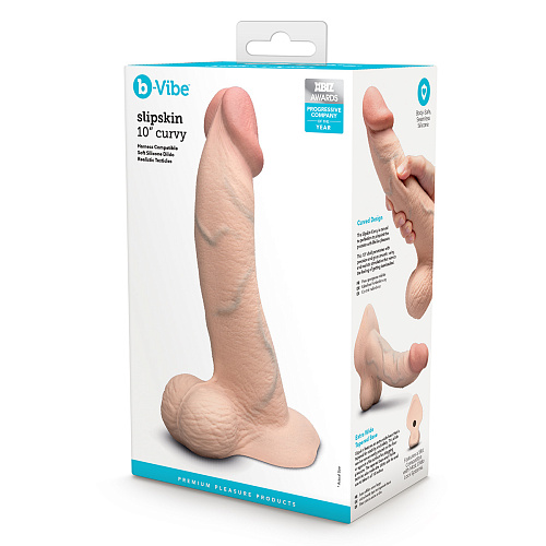 Фаллоимитатор b-Vibe Slipskin Curvy, 25 см