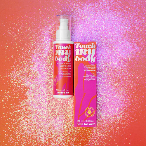 Силиконовый вагинальный лубрикант для секса и массажа Love To Love Touch my Body Вишневый цветок 100 мл