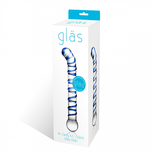 Стеклянный фаллоимитатор для точки G Glas Mr. Swirly G-Spot Glass Dildo, 17 см