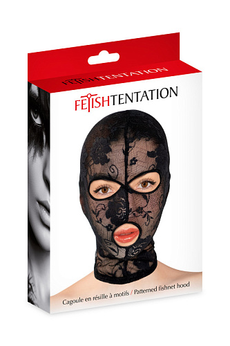 Кружевная маска Fetish Tentation с отверстиями для глаз и рта