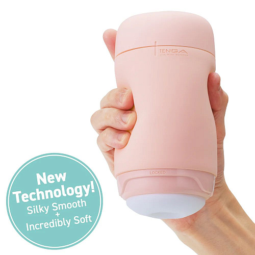 Мастурбатор Tenga Puffy Strawberry Pink, рельеф в виде шариков и выступов