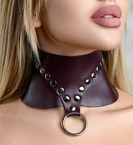 Широкий ошейник Lady's Arsenal, бордо