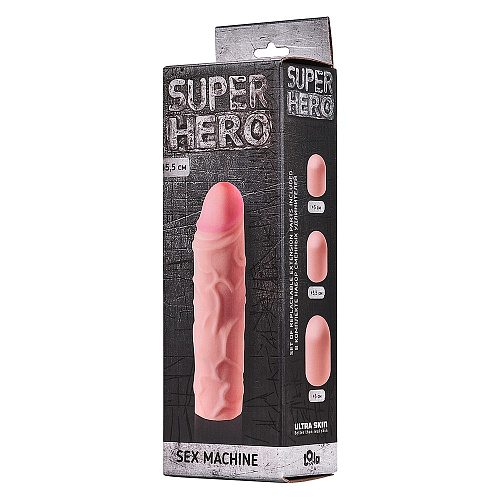 Насадка-удлинитель на член Super Hero Sex Machine, 15 см