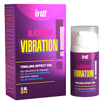 Гелевый вибратор для клитора Ежевика Intt Blackberry Vibration, 15 мл