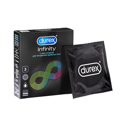 Продлевающие презервативы с анестетиком Durex Infinity, 3 шт