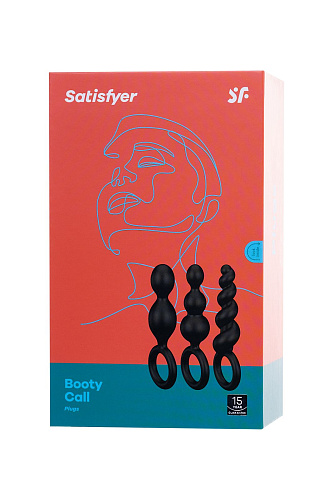 Набор анальных плагов Satisfyer Booty Call, черный