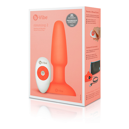 Вибровтулка с риммингом b-Vibe Rimming, оранжевая