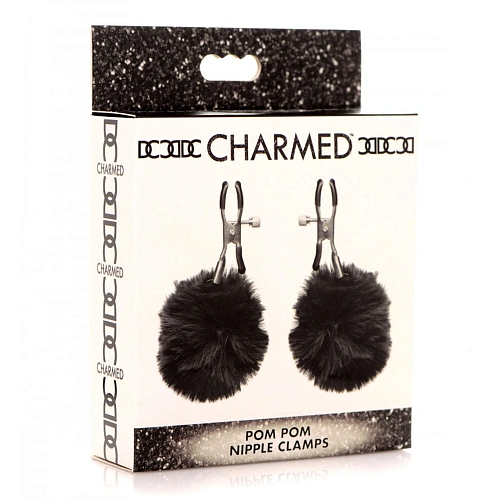 Зажимы на соски Charmed Pom Pom, черные