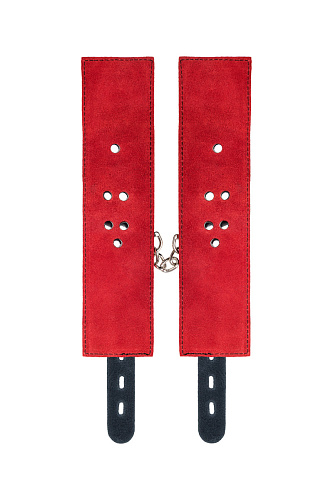 Кожаные наручники Toyfa Theatre, черно-красные
