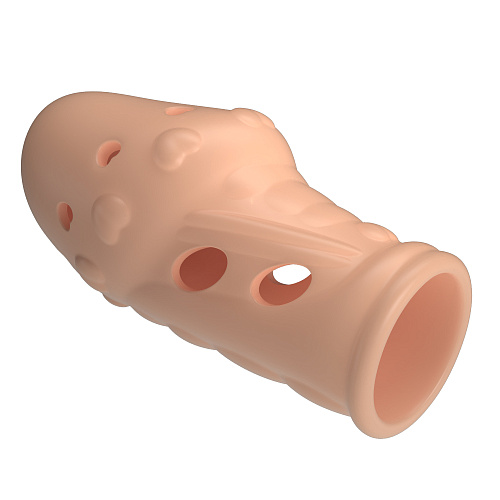 Телесная насадка на пенис с рельефом Booker