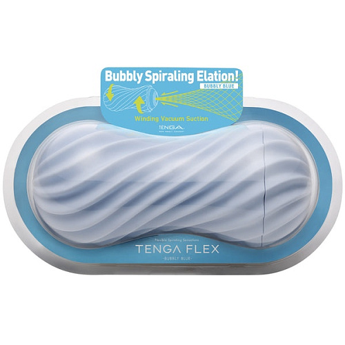 Вакуумный мастурбатор Tenga Flex Bubbly Blue, плавное удовольствие