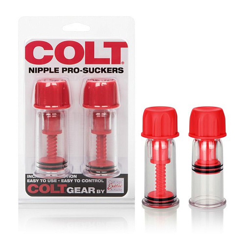 Вакуумные помпы для сосков Colt Nipple Pro-Suckers, красные