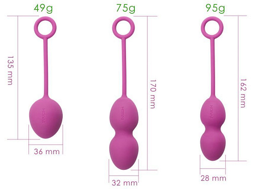 Набор вагинальных шариков со смещенным центром тяжести Nova Ball, фиолетовый