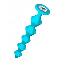 Анальная цепочка с кристаллом Lola Toys Emotions Chummy, голубая
