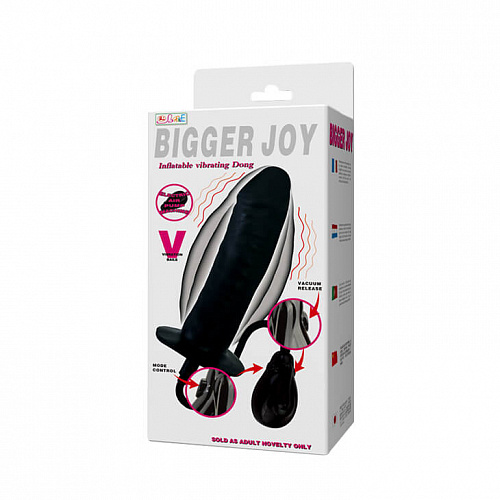 Анальный вибростимулятор с подкачкой Baile Bigger Joy Inflatable vibrating Dong