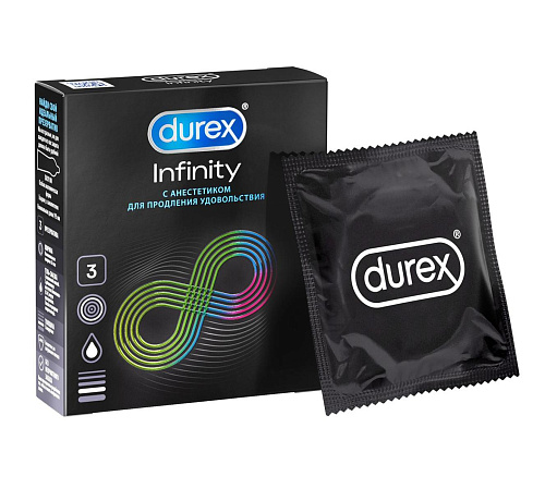 Продлевающие презервативы Durex Infinity, 3 шт