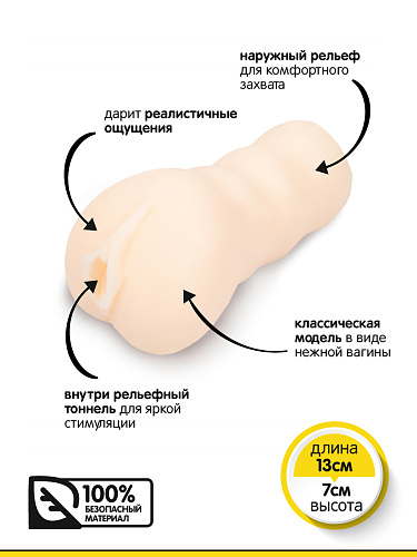 Реалистичный мастурбатор вагина Браззерс, 13 см