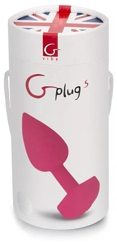 Маленькая анальная пробка с вибрацией Gvibe Gplug S, розовая, диам. 2.8 см