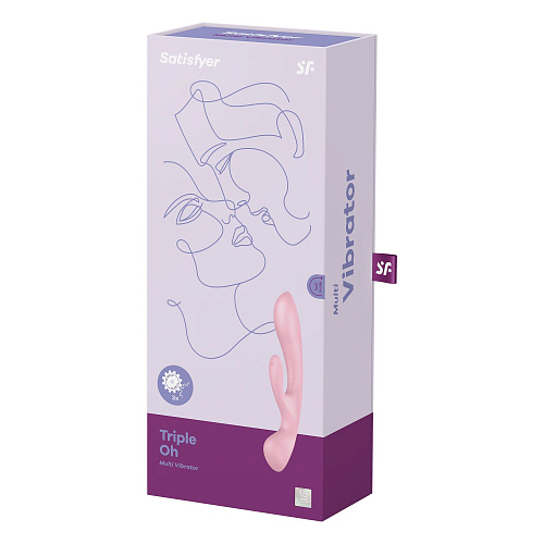 Вибратор-кролик 2-в-1 Satisfyer Triple Oh, розовый