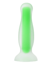 Светящаяся анальная пробка Mortimer Glow 12.5 см, зеленая