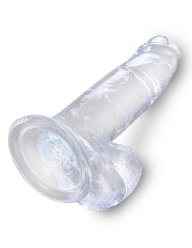 Прозрачный фаллоимитатор на присоске King Cock Clear 7, 18 см