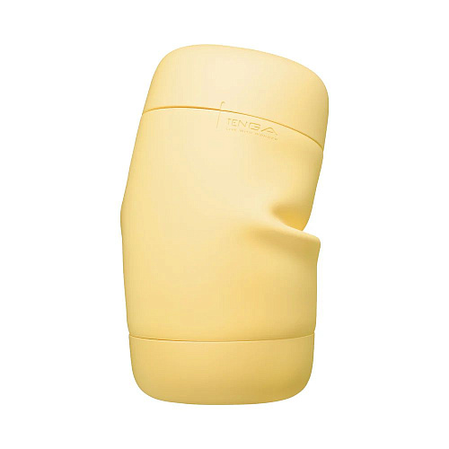 Мастурбатор Tenga Puffy Custard Yellow, рельеф в виде необычных ребрышек