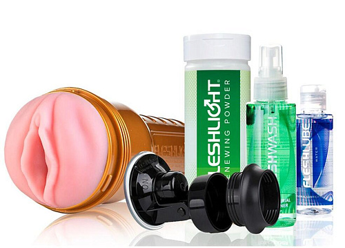 Мастурбатор-вагина для тренировки выносливости Fleshlight Stamina Training Unit с&nbsp;набором аксессуаров