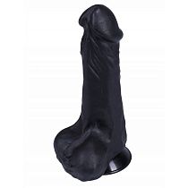 Реалистичный фаллоимитатор на присоске Джага-Джага 19.5 см, черный, форма 26